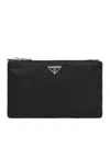 Prada Triangle Logo Re-nylon And Saffiano Leather Envelope Pouch