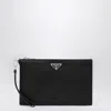 Prada Re-nylon And Saffiano Pouch In Black