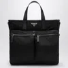 Prada Logoed Tote Bag In Black