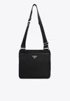 Prada Re-nylon And Saffiano Shoulder Bag In Black