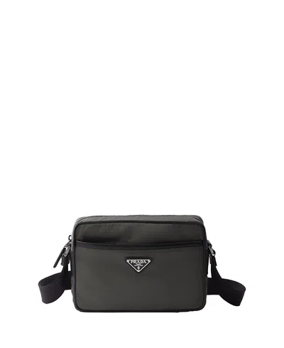 Prada Re-nylon And Saffiano Shoulder Bag In Black