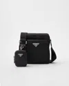 Prada Re-nylon And Leather Shoulder Bag In Black