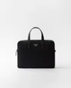 Prada Re-nylon And Saffiano Work Bag In Blue
