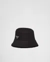 Prada Men's Triangle Logo Corduroy Bucket Hat In Black