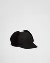 Prada Re-nylon And Shearling Hat In Black