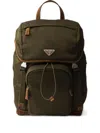 Prada Re-nylon And Suede Backpack In Green