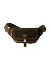 Prada Men Two-tone Re-nylon And Suede Belt Bag