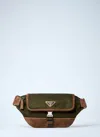 Prada Men Two-tone Re-nylon And Suede Belt Bag