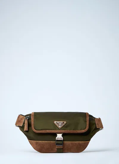 PRADA RE-NYLON AND SUEDE BELT BAG