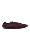 Prada Collapse Re-nylon And Suede Elasticized Sneakers In Burgundy