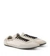 Prada Collapse Re-nylon And Suede Elasticized Sneakers In Neutral