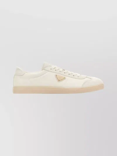 PRADA RE-NYLON AND SUEDE LOW-TOP SNEAKERS