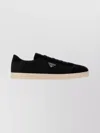 Prada Midnight Blue Re-nylon And Suede Sneakers In Black
