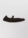 Prada Re-nylon And Suede Mary Jane Ballerina Shoes In Black