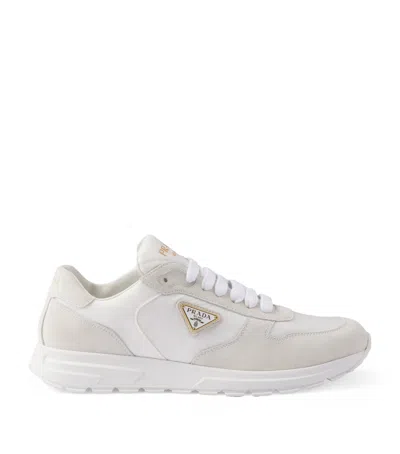 Prada Re-nylon And Suede Prax 2.0 Low-top Sneakers In White