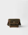 Prada Men Re-nylon And Leather Medium Shoulder Bag In Green