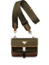 Prada Men Re-nylon And Leather Phone Pouch