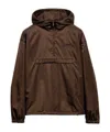 Prada Mens Brown Re Nylon Hooded Long-sleeve Woven Anorak In Brown