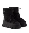 Prada Black Shearling Ankle Boots In Black