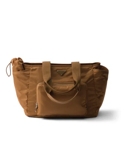Prada Wickeltasche Aus Re-nylon In Brown