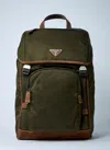 Prada Nylon Backpack With Adjustable Shoulder Straps In Green