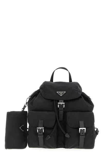 Prada Re-nylon Backpack In Black