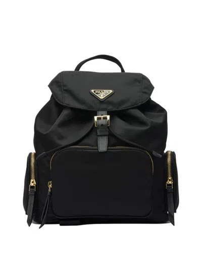 Prada Re-nylon Backpack In Black