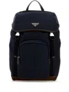Prada Re-nylon And Leather Backpack In Blue