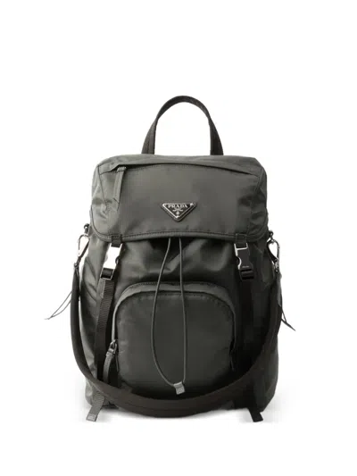 Prada Re-nylon Backpack In Gray