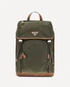 Prada Nylon Backpack With Adjustable Shoulder Straps In Green