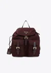 Prada Re-nylon Backpack In Red