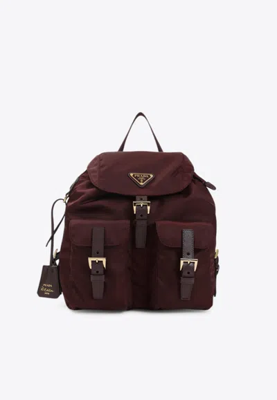 Prada Re-nylon Backpack In Red