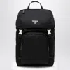 Prada Re-nylon Backpack With Snap Fastener In Black