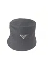 Prada Re-nylon Barrel Hat In Black