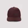 Prada Nylon Baseball Cap Panel Construction Visor Brim In Burgundy