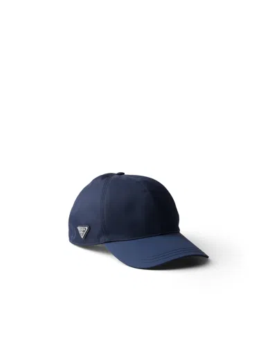 Prada Re-nylon Baseball Cap In Blue