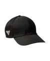 Prada Womens Black Logo-plaque Recycled-nylon Baseball Cap Xxl In Brown