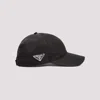 Prada Triangle Logo Baseball Cap In Black