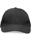 Prada Logo Plaque Baseball Cap In Black