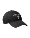 Prada Logo-embossed Baseball Cap In Black