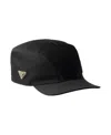 Prada Curved Brim Baseball Cap Structured Design In Neutral