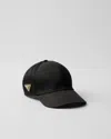 Prada Structured Black Cap With Distinctive Logo Emblem In Black