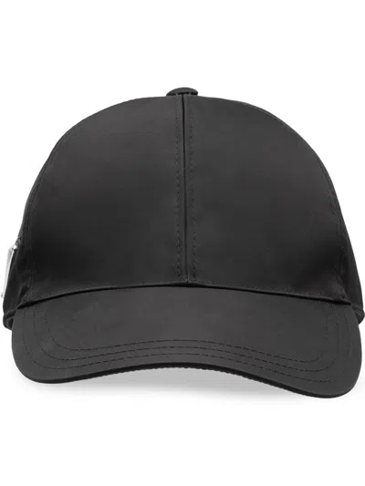 Prada Re-nylon Baseball Cap In Black