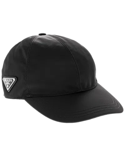 Prada Re-nylon Baseball Cap In Black
