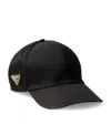 Prada Womens Black Logo-plaque Nylon Baseball Cap In Black