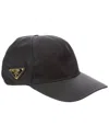 Prada Re-nylon Baseball Cap In Black