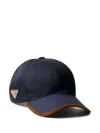 Prada Men's Nylon And Suede Baseball Cap In Blue