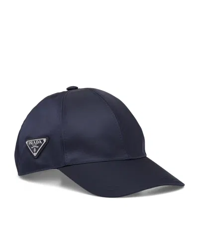 Prada Re-nylon Baseball Cap In Blue