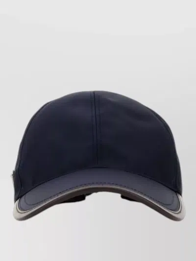 Prada Re Nylon Baseball Cap Curved Brim In Black