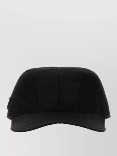 Prada Re Nylon Baseball Cap Curved Brim Breathable In White
